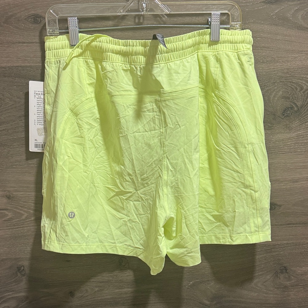 lululemon athletica Neon Yellow Men's Shorts - Picture 2 of 3